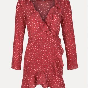 BNWT Realisation ALEXANDRA  Red Star silk dress